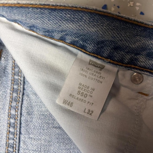 VTG Levis 550 Jeans 44x30 Relaxed Fit Blue Denim Cotton Loose Workwear - Picture 3 of 8